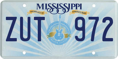 MS license plate ZUT972