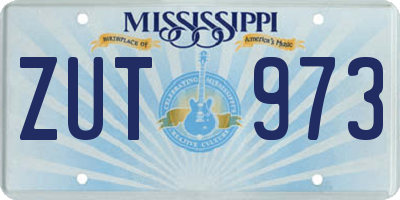 MS license plate ZUT973