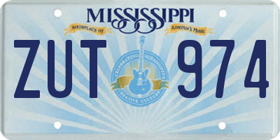 MS license plate ZUT974