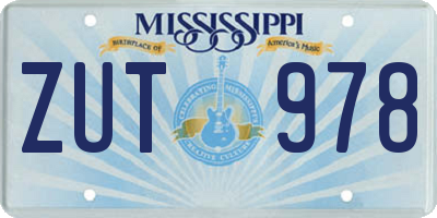 MS license plate ZUT978