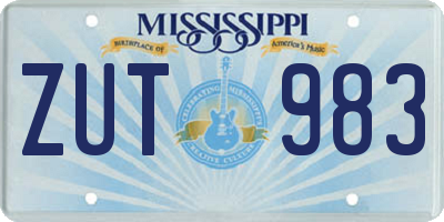 MS license plate ZUT983