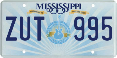 MS license plate ZUT995