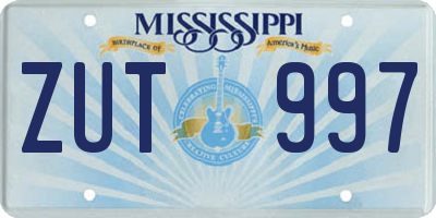 MS license plate ZUT997