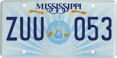 MS license plate ZUU053