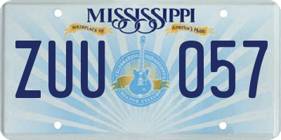 MS license plate ZUU057