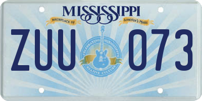MS license plate ZUU073