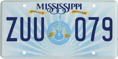 MS license plate ZUU079