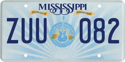 MS license plate ZUU082