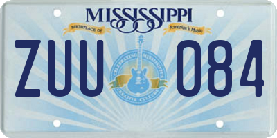 MS license plate ZUU084