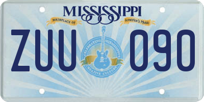 MS license plate ZUU090