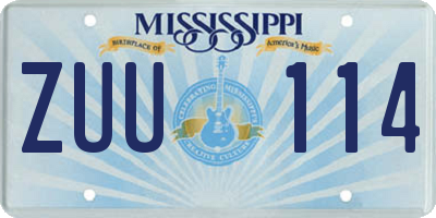 MS license plate ZUU114