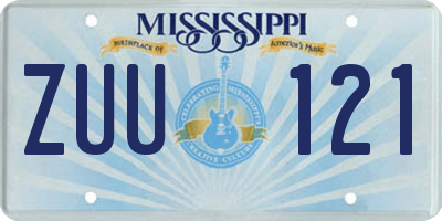 MS license plate ZUU121