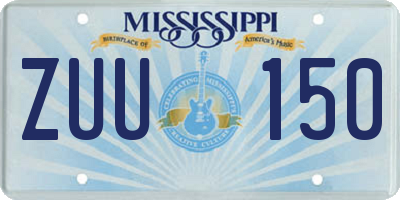 MS license plate ZUU150