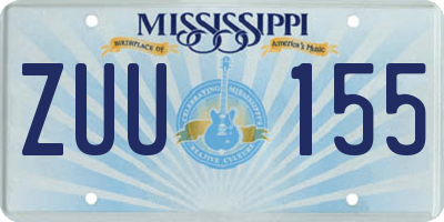 MS license plate ZUU155