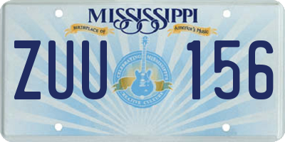 MS license plate ZUU156