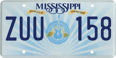 MS license plate ZUU158