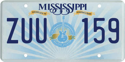 MS license plate ZUU159