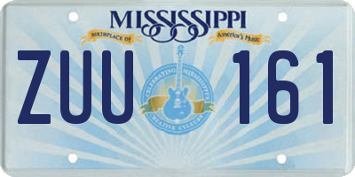 MS license plate ZUU161