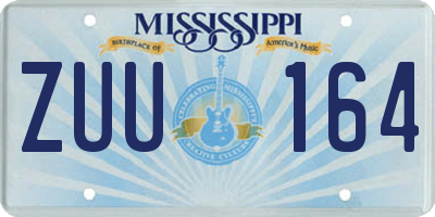 MS license plate ZUU164