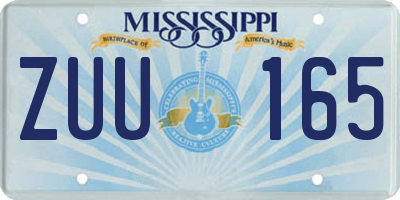 MS license plate ZUU165