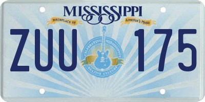 MS license plate ZUU175