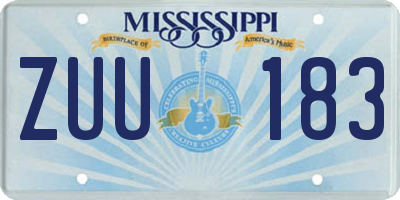 MS license plate ZUU183