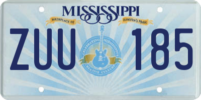 MS license plate ZUU185