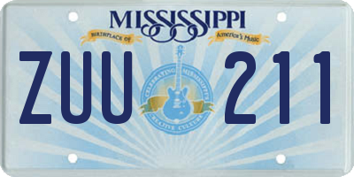 MS license plate ZUU211