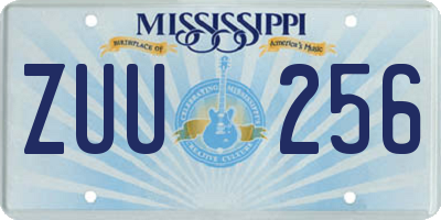 MS license plate ZUU256