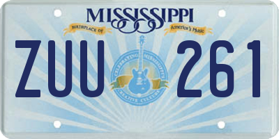 MS license plate ZUU261