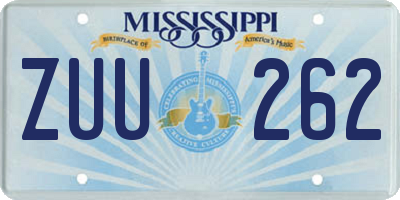 MS license plate ZUU262