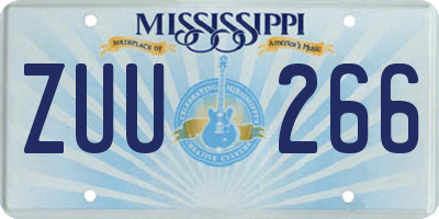 MS license plate ZUU266
