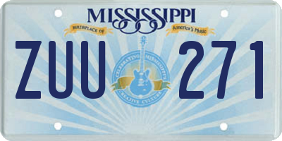 MS license plate ZUU271