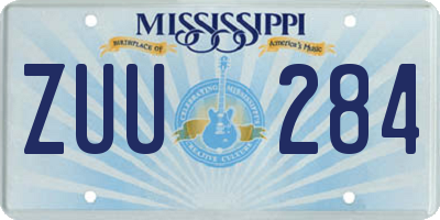 MS license plate ZUU284
