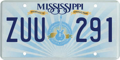 MS license plate ZUU291