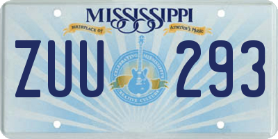 MS license plate ZUU293