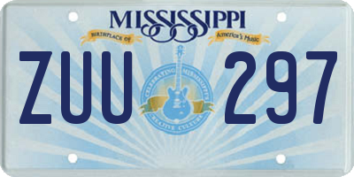 MS license plate ZUU297