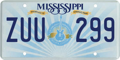 MS license plate ZUU299
