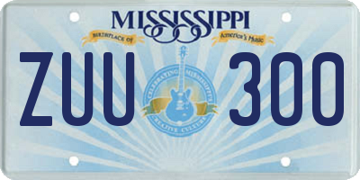 MS license plate ZUU300