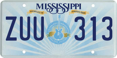 MS license plate ZUU313