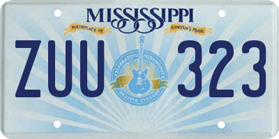 MS license plate ZUU323