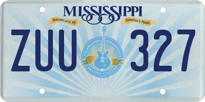 MS license plate ZUU327