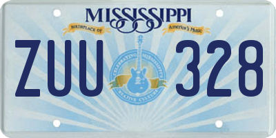 MS license plate ZUU328