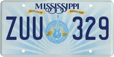 MS license plate ZUU329