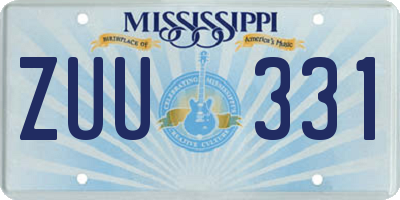 MS license plate ZUU331