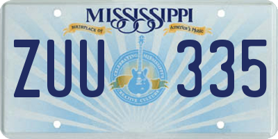 MS license plate ZUU335