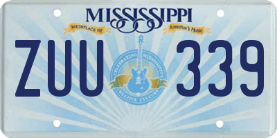 MS license plate ZUU339