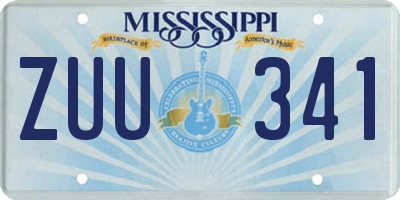 MS license plate ZUU341