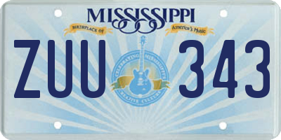 MS license plate ZUU343