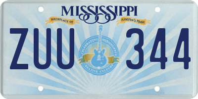 MS license plate ZUU344